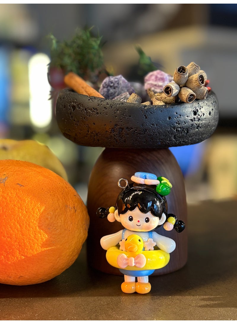 Handcrafted Ceramic Doll Keychain | Pearl Chain Bag Charm - Image 2